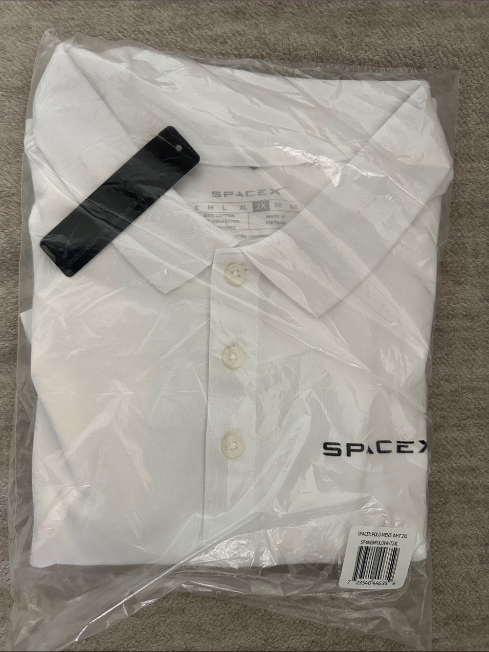 Space x Men’s White Polo with Subtle Logo